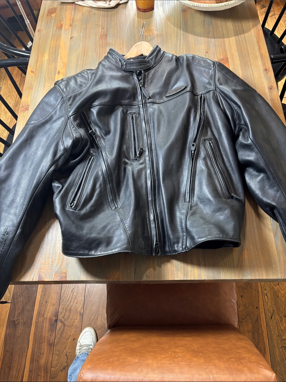 Classic Black Leather Motorcycle Jacket